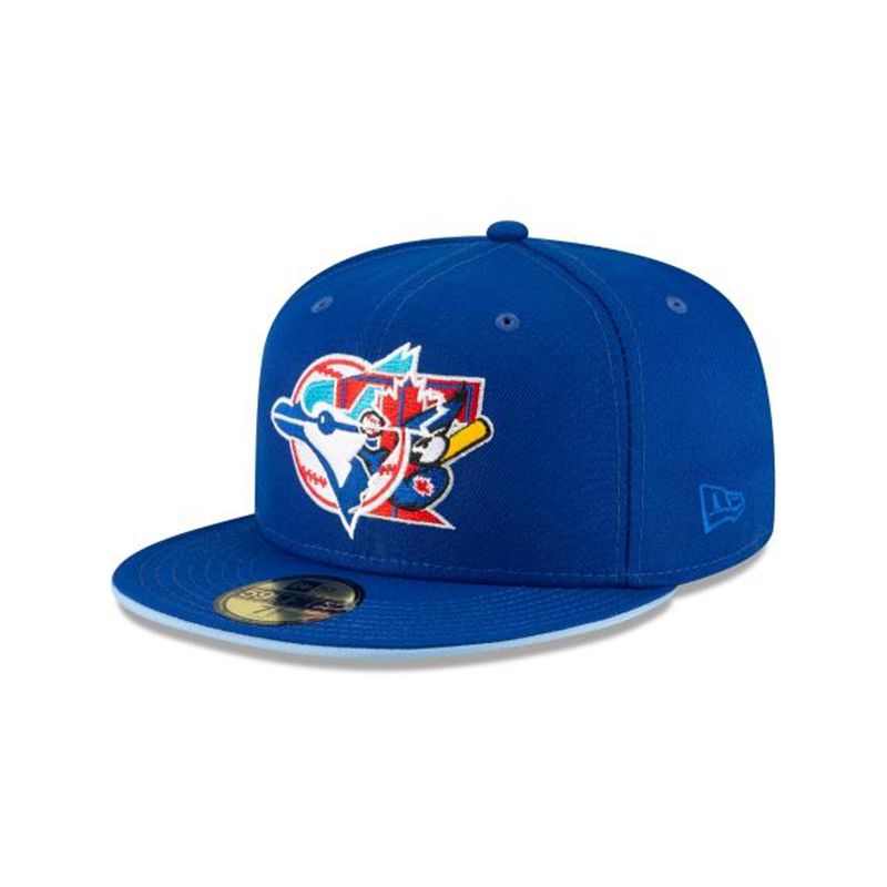 MLB Toronto Blue Jays Double Logo 59Fifty Fitted (JJU2151) - Blue New Era Caps